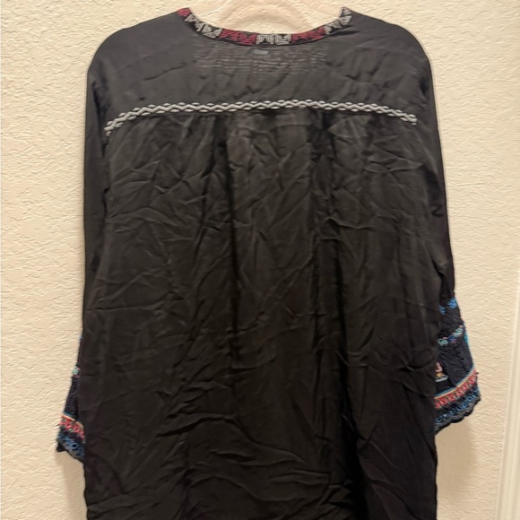 Johnny Was Black Tunic with Colorful Embroidery Size XXL - Picture 8 of 9